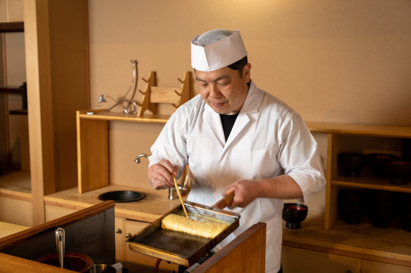 朝食の出汁巻き卵